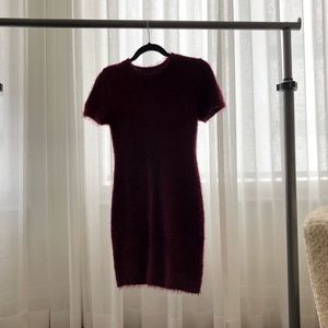 Fuzzy sweater dress